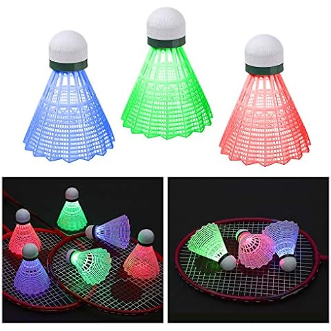 XiYee Federbälle, 6 Stück Badminton Federbälle, Badminton Bälle, LED Nylon Sport Training Badminton Cover
