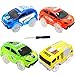 HZMENG Track Cars Compatible with Magic Tracks and Neo Tracks Light Up Racing Track Accessories with 5 Flashing LED Lights Glow in The Dark Best Toys for Boys and Girls (3 Pack)
