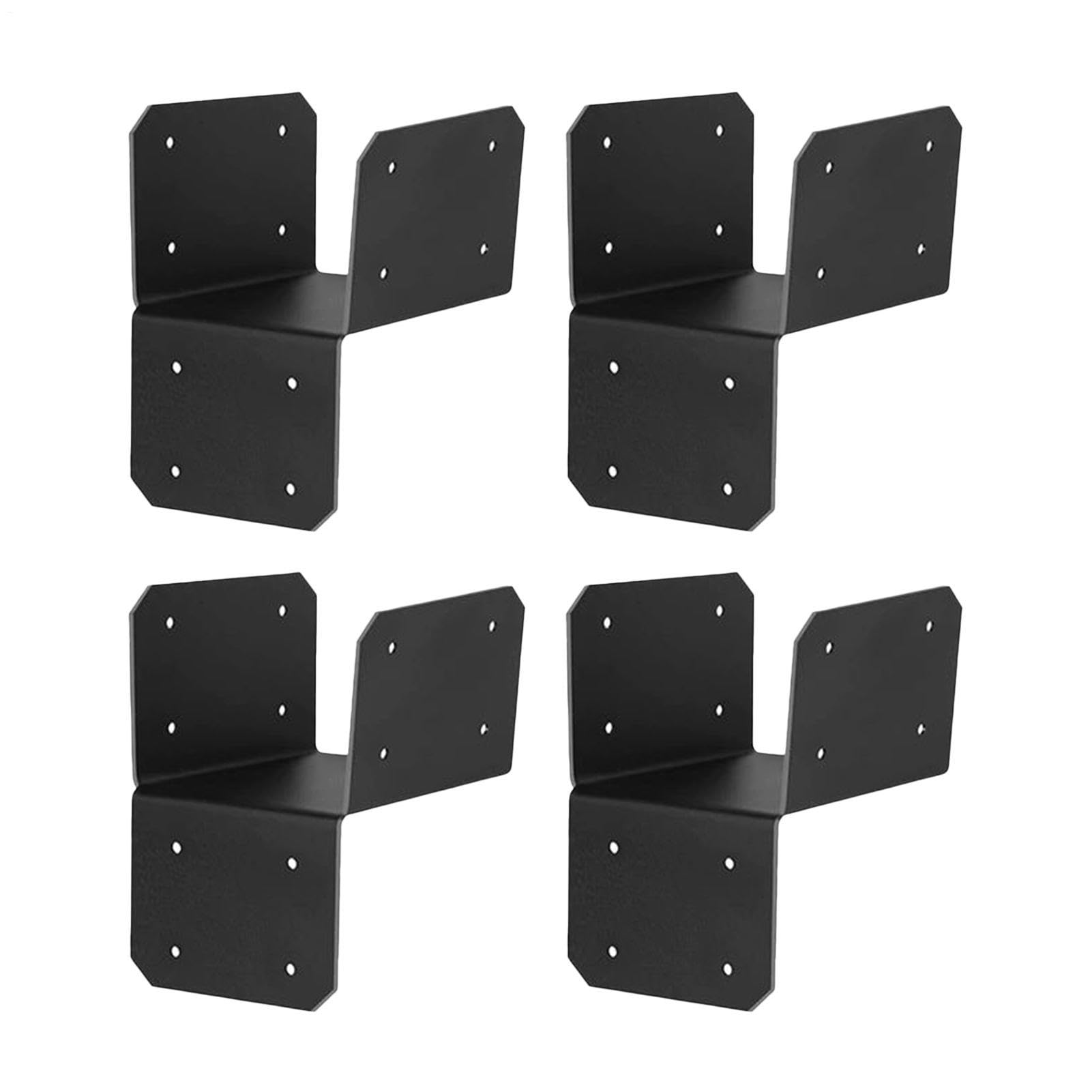 Structural - 4pcs Heavy Duty Roof Tie Header Joint Post Connector, Steel Frame Mounting Kit, Strong Outdoor Structural Fitting | Pergola Hardware for Carport Barn Terrace Shed Deck