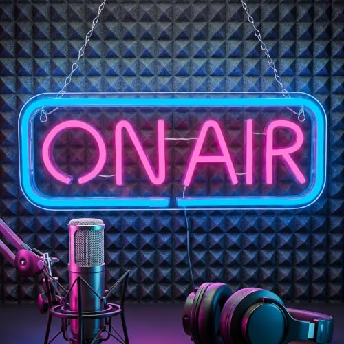 Live On Air Neon Sign for Wall USB Powered Neon Light for Streaming/Gaming/Recording Studio Decor Streaming Lights for Streamers/Gamers/Influencers On Air LED Sign for Man Cave &Game Room Decor