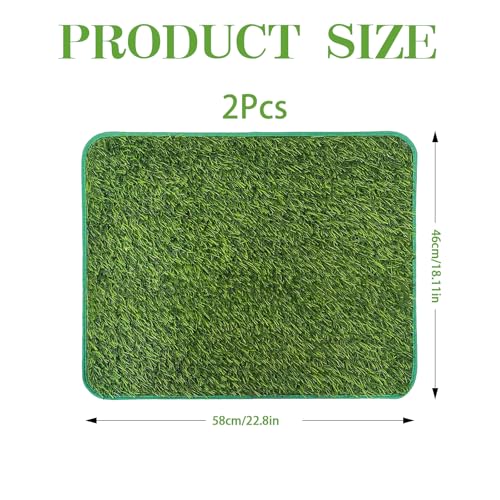 2 Stück Kunstrasen Hundeklo Balkon, Hundetoilette Ersatzrasen Waschbar Welpentoilette Rasenteppich Welpen Rainingsunterlage Rasen Training Pee Pads für Kleine Hunde (58,5 x 46 cm)
