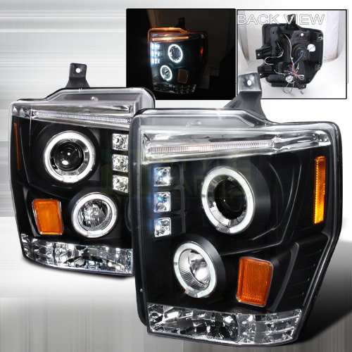 2008-2010 Ford F250 Superduty Led Projector Headlight Black 08 09 10
