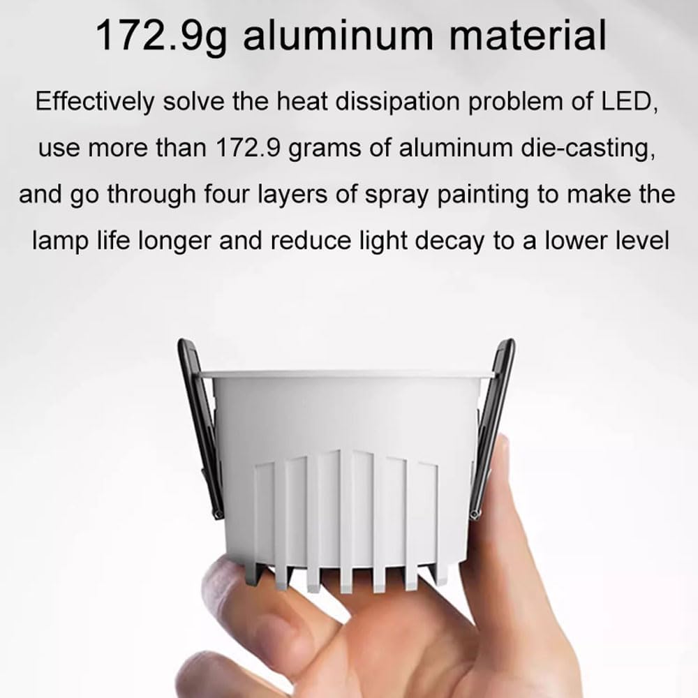 Dimmable Embedded Downlight, Recessed Light Deep Anti-Glare Spotlights, 12W Retrofit Recessed Lighting, LED Can Lights, CRI90+, Living Room Dining Room Kitchen Sink Downlights 12 Pack