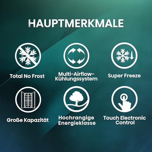 Hisense RS677N4AFC Side by Side Kühl – Gefrier - Kombination,179cm, 519 Liter Gesamtkapazität, EEK: C, LED Beleuchtung, Multi Air Flow, Inverter Kompressor, Touch Display, schwarz
