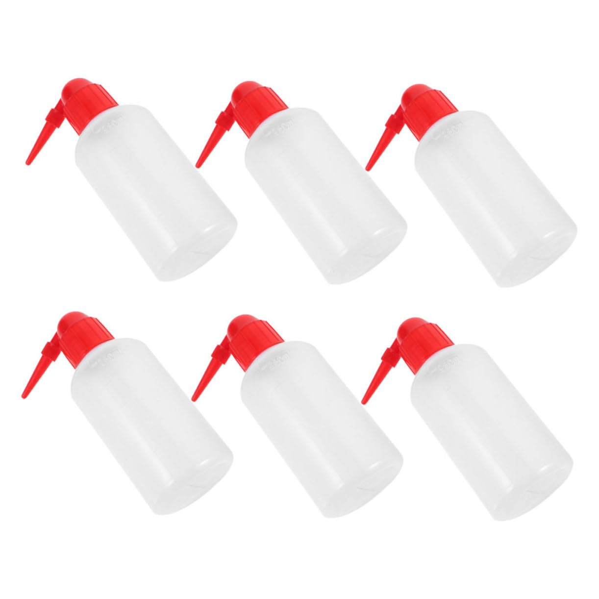 PRETYZOOM 6-pack Safety Lab Wash Bottles Plastic Squeeze Bottles Scale Narrow Mouth Sprayer for Cleaning Watering Plants 250ml