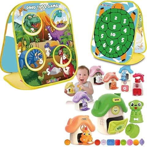 Montessori Learning Toys for Toddlers, Counting Sorting Matching Stacking Toss Games Cover