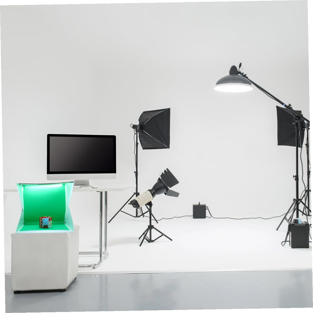 VALICLUD Mini Tente Photo 40cm Pliable Éclairage LED Réglable, Fond Blanc en Polyester et PVC, Anti-Reflets pour Photographie de Petits Objets et Jouets