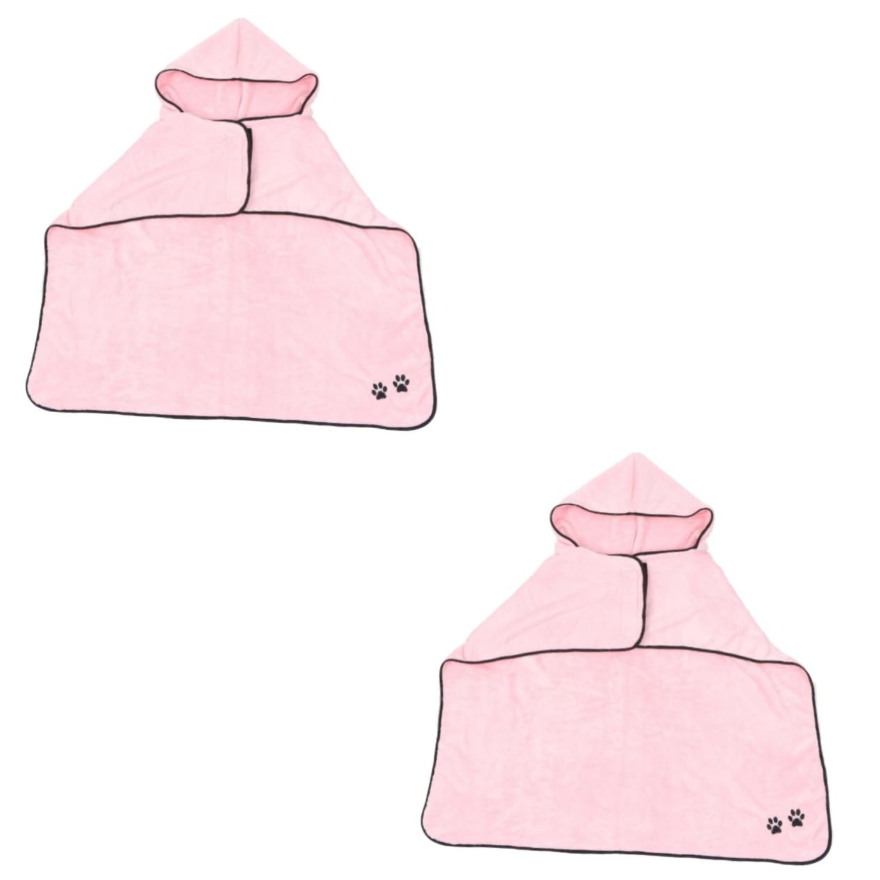 Sosoport 2 Pièces Peignoir pour Animaux De Compagnie Serviette De Bain pour Chat Serviette De Bain pour Animaux De Compagnie Serviette À Séchage Rapide Serviette Chien Peignoir Manteau