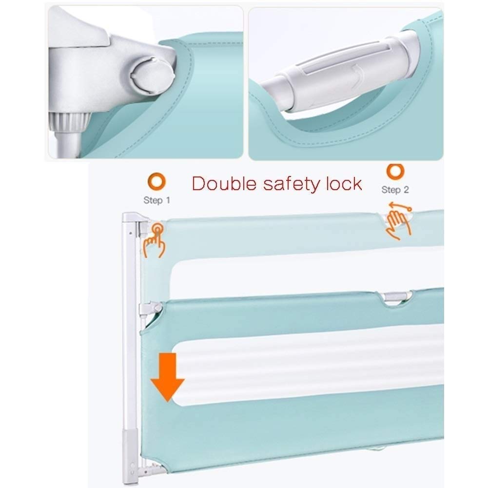 Barandillas de Cama con Malla ventilada, Protector de Cama con elevación Vertical para Mayor Seguridad y Estabilidad, barandilla de Cama compacta para Viajes (Color: Rosa, Tamaño: