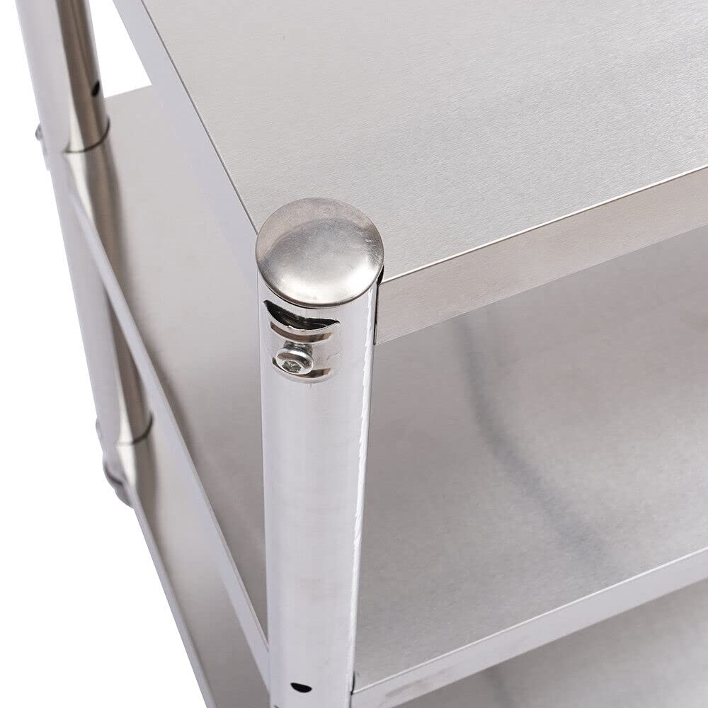 Table de cuisine en acier inoxydable - Pour restauration commerciale - Étagère de cuisine stable - Peu encombrante - Pour restaurant, école