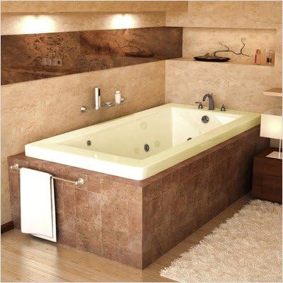 Guadeloupe 32 x 72 x 23" Rectangular Air and Whirlpool Jetted Bathtub Color/Trim: Biscuit / Polished Brass