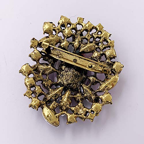 Flower Brooch Pin Costume Jewelry Accessory Gold Tone4