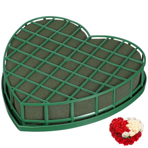 EXCEART Heart Shaped Floral Foam with 4Pcs Suction...