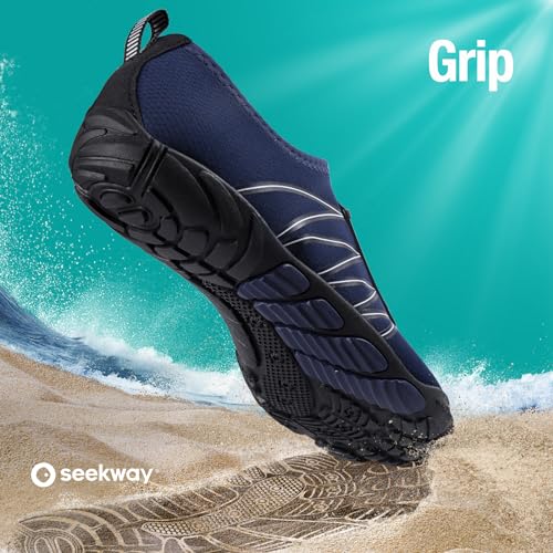 Image of SEEKWAY Mens Womens Water Shoes Quick-Dry Aqua Sock Barefoot Athletic Sports Shoes for Outdoor Beach Swim surf Walking Diving Boating Hiking Pool