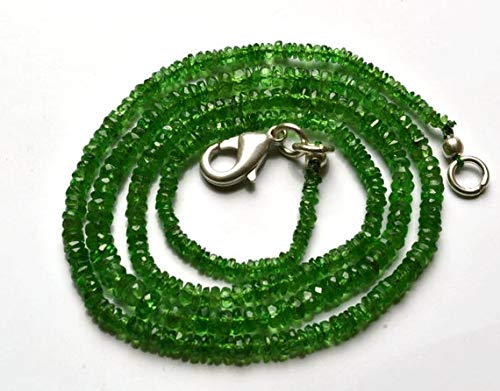 WORLD WIDE GEMSWORLD WIDE GEMS BEADS GEMSTONE 1 Strand Natural 16 inches full strands Green Garnet tsavorite Faceted Rondelle beads super Necklace 2 TO 3.5 MM Code-HIGH-28543