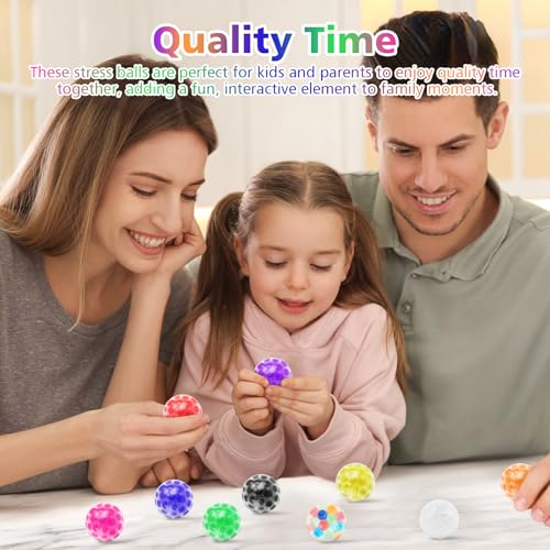 10Stks Weiches Wasserperlen Stressbälle, 3.3cm Mini Quetschbälle in Zufällige Farben, Gummi Spielzeug Partytütenfüller, Quetschbare Sensorische Bälle mit Wasser Perlen für Erwachsene ADHS