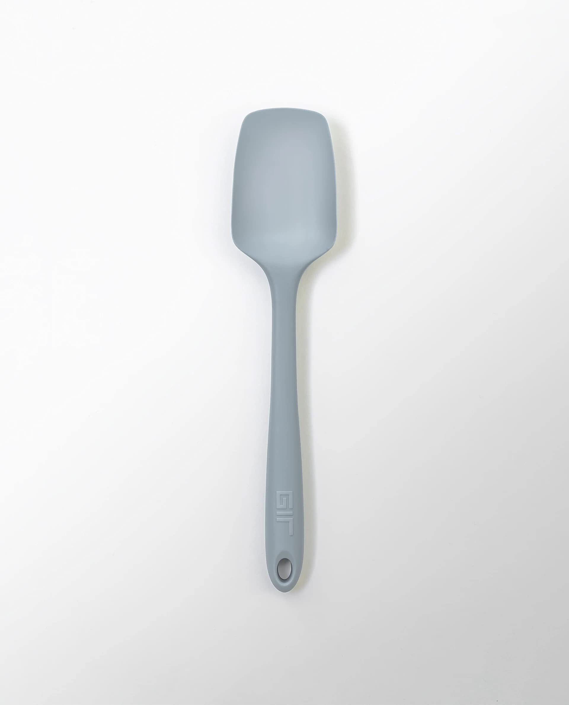 GIR: Get It Right Silicone Spoonula Spatula - 11 in Slate - Heat-Resistant up to 425°F & Non-Scratch Seamless Design - Dishwasher Safe Scraper & Stirring Tool