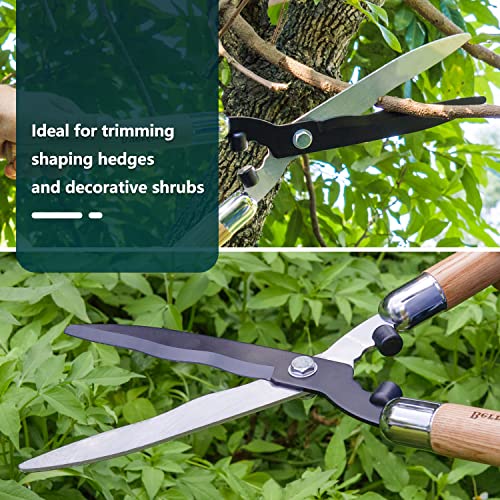 Berry&Bird Garden Hedge Shears,19.88''Heavy Duty Pruning Shear For Trimming Borders And Bushes, Manual Hedge Clippers With Wooden Handles & Carbon Steel Sharp Blades Gardening Scissors thumb #4
