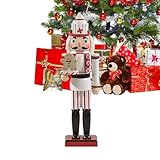 Mihauuke Cascanueces de Navidad - Figura de Madera de 35 centímetros - Cascanueces para La Decoración Navideña,para Chimenea Cumpleaños Hogar Estantes Acción De Gracias Adultos Y Niños