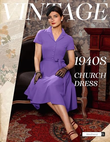 Image of Wedtrend Women's Vintage Tea Dress, Short Sleeve Cocktail Party Dress Work Church Casual Dress