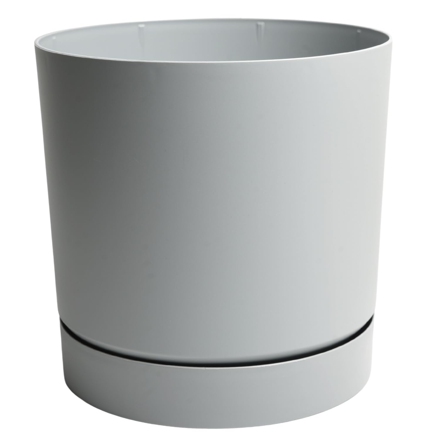B2C Plant Pots Indoor Outdoor Plastic Marble Concrete Flowerpot Small Medium Large Tubo 5 Colours (Light Grey, 11 cm) — image 1