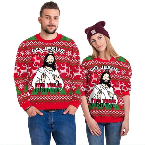 Gtetkde Unisex Ugly Christmas Sweatshirts 3D Printed Funny Graphic Long Sleeve T-Shirt Crewneck Sweatshirts 2 Gtetkde Unisex Ugly Christmas Sweatshirts 3D Printed Funny Graphic Long Sleeve T-Shirt Crewneck Sweatshirts