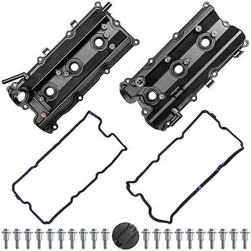 MOSTPLUS Engine Valve Covers Left 13264-AM610 + Right 13264-AM600 Compatible with 03-06 Nissan 350Z 03-06 G35 V6 3.5L VQ35DE (Set of 2)