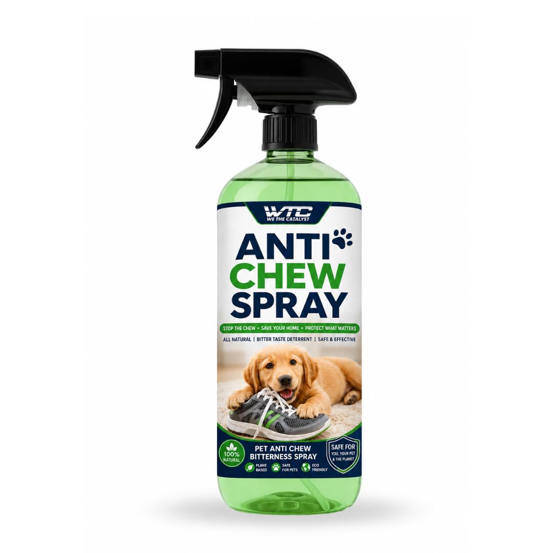 WTC Bitter Apple Spray 500 ml for Dogs to Stop Chewing | Puppy and Dog Chewing Spray Deterrent | Anti Chew Extra Strength Pet Corrector | Safe for Indoors & Outdoors