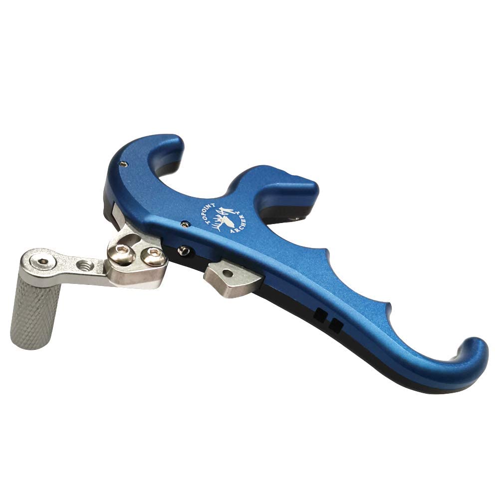 SHARROW Déclencheur d'arc à Poulies 4 Gâchette Au Pouce Aide Au Déclenchement de Tir à l'arc Accessoire d'arc à Poulies Déclencheur de Déclenchement de Doigt de Chasse (Bleu)