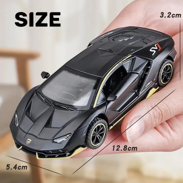 Image of WORSHIPER 1:35 Scale LP780-4 Style Alloy Diecast Car Model with Sound & Light, Pull Back Metal Toy Car with Openable Doors, Kids Birthday Gift & Car Lovers Collection[Multicolor] [Pack of 1]