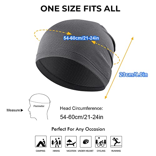 Image of WTACTFUL Cooling Skull Caps for Men Women - Lightweight Breathable 3D Mesh Running Caps for Cycling & Summer