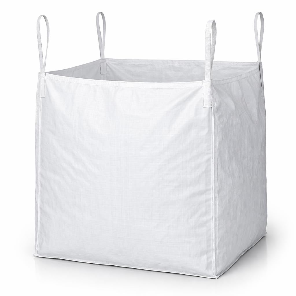 1.3 Tonne Bulk Bag – Heavy Duty FIBC Builders Bag with 4 Lifting Loops – Reusable Jumbo Bag for Sand, Gravel, Garden Waste & Aggregate – Open Top, Flat Base