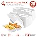 Stock Your Home 8 Inch Clamshell Styrofoam Containers (25 Count) - 3 Compartment Food Containers - Large Carry Out Container for Food - Clamshell Take Out Containers for Delivery, Takeout, Restaurants