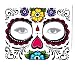 Sugar Skull Full Face Temporary Tattoo (Heart & Flowers) #119 by Fake Tattoos