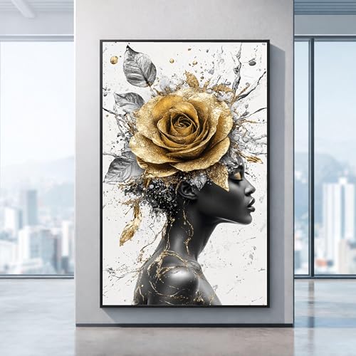 Portrait de femme noire sur toile pour habiller un grand mur vide