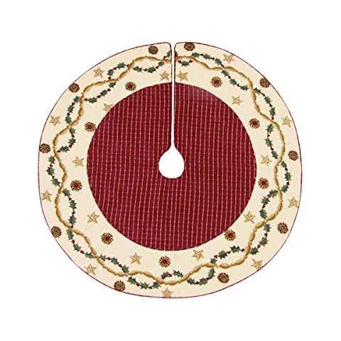 GALLERIE II Hollyberry & Jewels Needlepoint Tree Skirt Cover