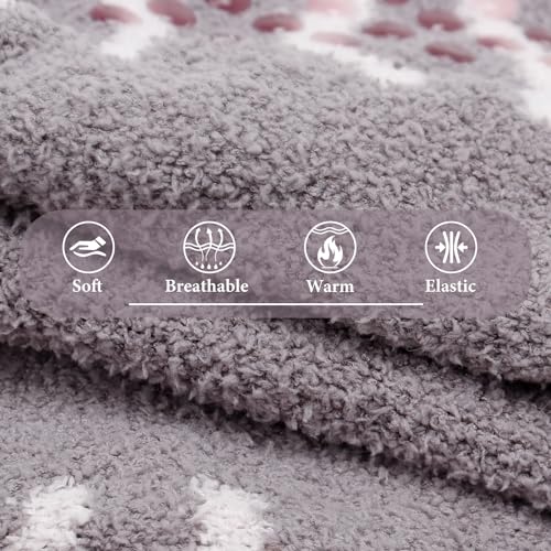 Image of Heated Slipper Socks with Grips for Women, Cozy and Warm Socks Winter Soft Fuzzy Ladies Slipper Socks Non Slip with Battery by V.Step