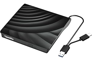 External Blu Ray Drive, Slim Optical Bluray CD/DVD Burner
