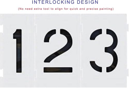 Miniatura 2 de Deezio Plantillas de pavimento con números de 6 pulgadas, plantillas entrelazadas, plantillas de bordillo y medianas, plantillas comerciales,