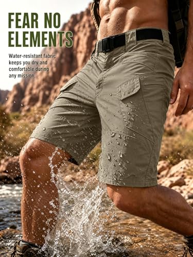 Short cargo pour homme imperméable stretch léger avec poches - 2
