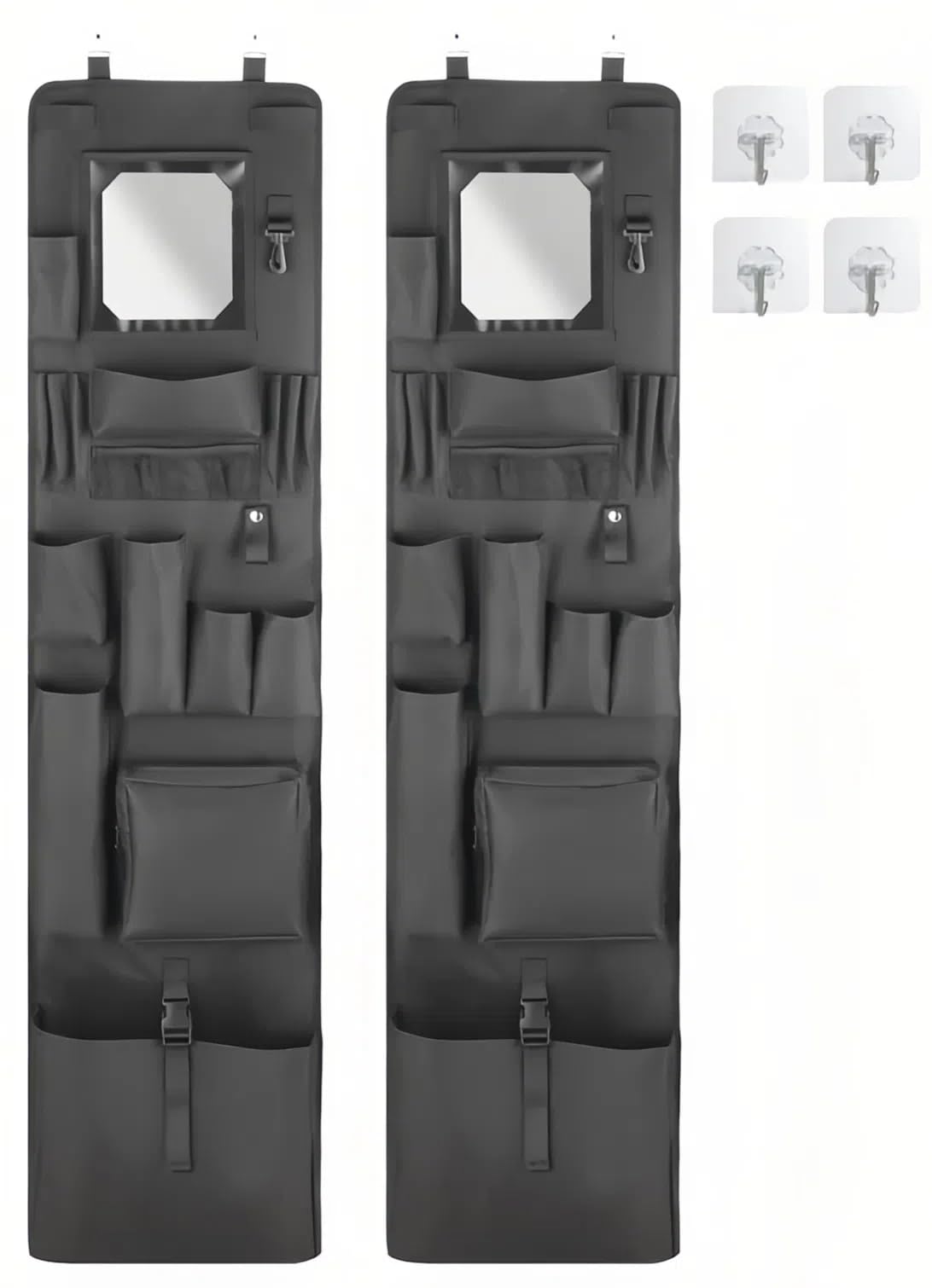 Chuanke Police Style Hanging Closet Shelf Hanging Work Locker Organizer 53.54 x 12.6 Inches Door Locker Organization with Acrylic Soft Mirror