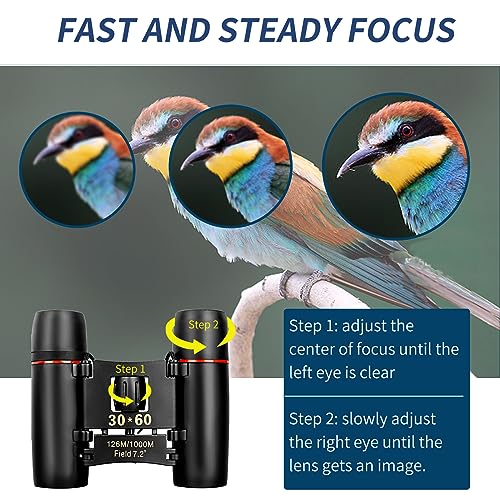 Compact Binoculars for Adults and Kids, HD Mini Portable Outdoor Binoculars Children, Pocket Lightweight Folding for Bird Watching, Hunting, Concert, Theater, Opera, Traveling, Tourism, Shows