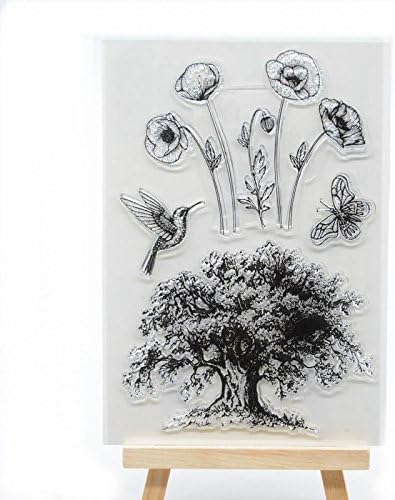 Welcome to Joyful Home 1pc Tree Bird Flower Rubber Clear Stamp for Card Making Decoration and Scrapbooking