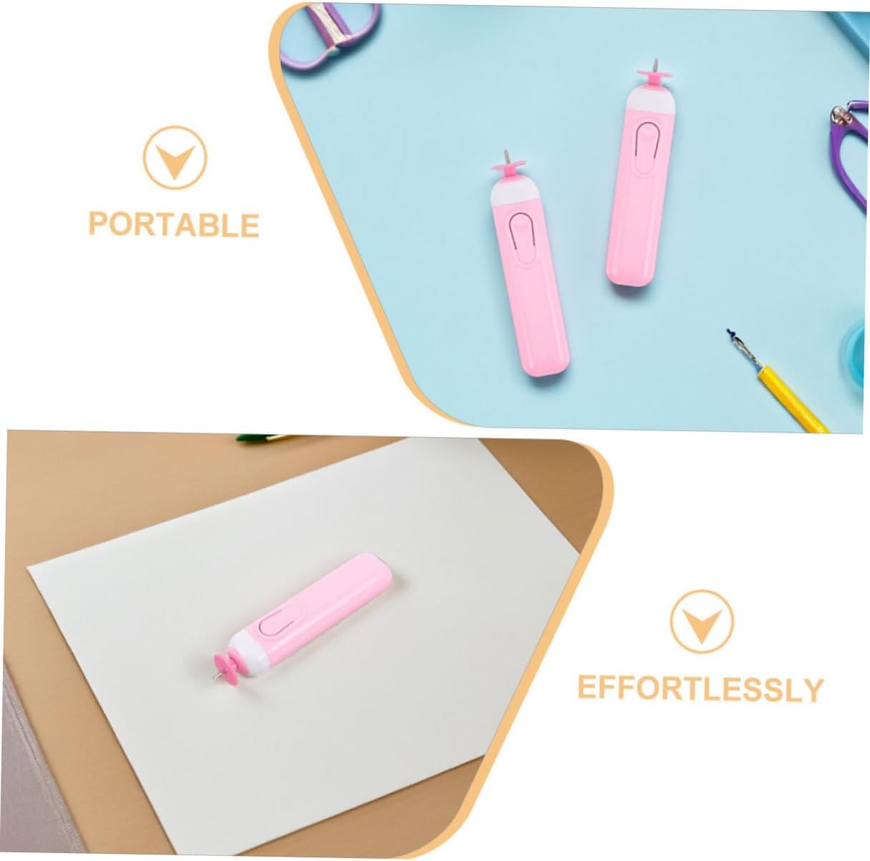 HAPINARY 2pcs Electric Slotted Paper Curling Tool for DIY Quilling Crafts Beginner-Friendly Precision Rolling Pen Paper Flower Quilling Supplies for Handmade Art Projects