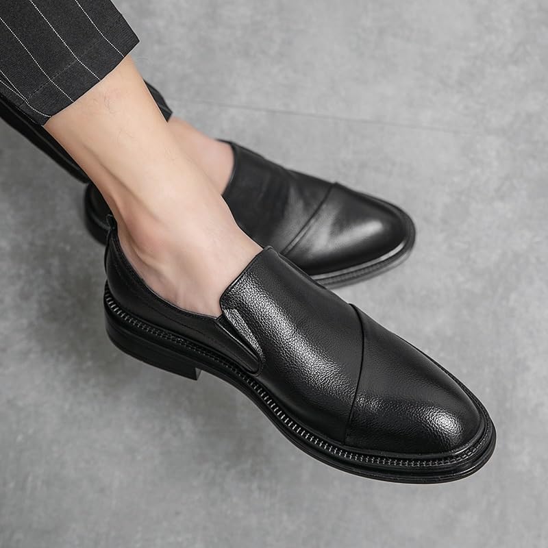 Men Oxford Dress Shoes Classic Business Party Wedding Anti-Slip Slip Resistant Rubber Sole Casual Pu Leather Wedding Breathable Slip On2