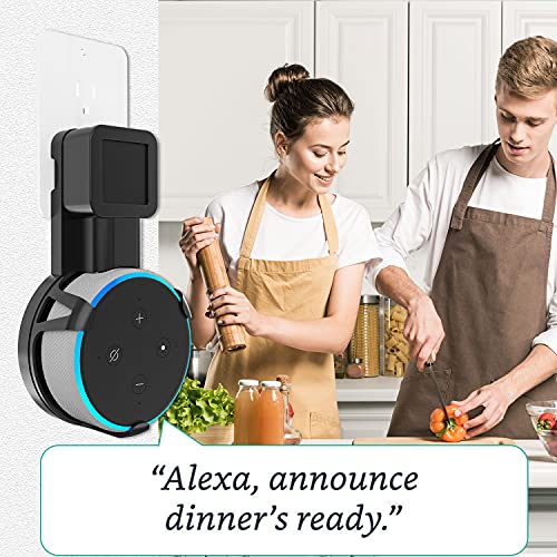 WALI Outlet Wall Mount, Holder Stand for Echo Dot 3rd Gen, Smart Home Speakers Plug Mount for Alexa with Cable Management, 1 Pack, Black (AMM002-B) WALI Outlet Wall Mount, Holder Stand for Echo Dot 3rd Gen, Smart Home Speakers Plug Mount for Alexa with Cable Management, 1 Pack, Black (AMM002-B)