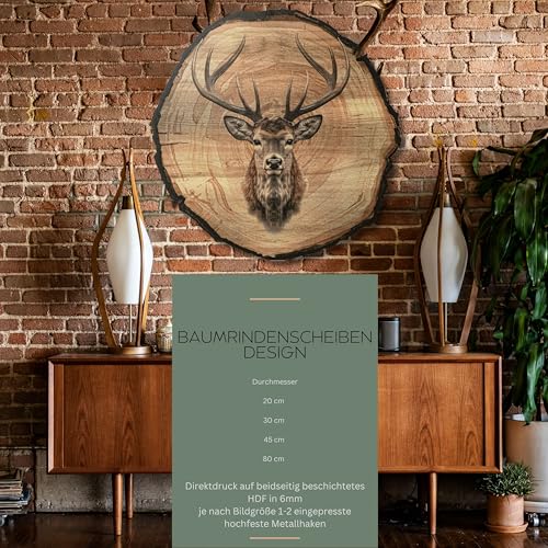 Impression art cerf DARO Design 20 cm - Tableau faune haute définition - 3