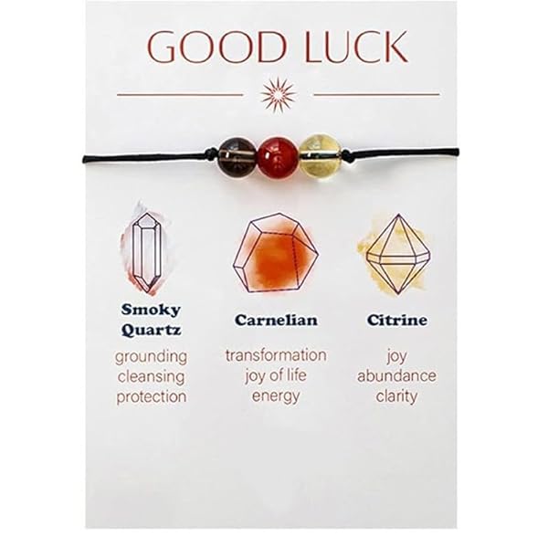 Multi-Style Crystal Bead Bracelet with Meaningful Card 3 Natural Stone Spirit Crystal Beaded Bracelets, Women's, Men's Meditation Relaxation Anxiety Jewelry - Image 6