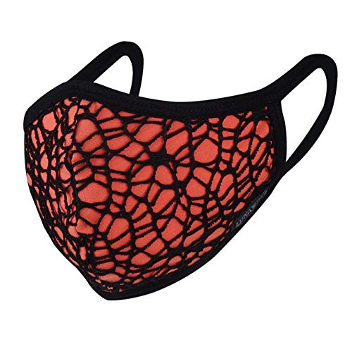 Lunachix Protective Fashion Face Mask, Triple Ply, Reusable/Washable, Made in USA (Orange/Black)