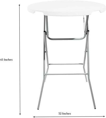 Miniatura 2 de PRO&Family Mesa plegable redonda de plástico de 31.5 in (1, blanca, 32 pulgadas)
